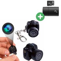 Mini Câmera Espiã Disfarce Chaveiro, Filma e Grava com Cartão de Memória 32GB