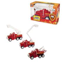 Mini Caminhão Bombeiro de Fricção e com escada articulável Fire Truck Brinquedo Infantil