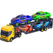 Mini Caminhão Cegonheiro Com Quatro Carrinhos Bs Toys