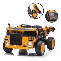Mini Caminhão Elétrico Infantil Escavadeira 12v Amarelo Luz Sons