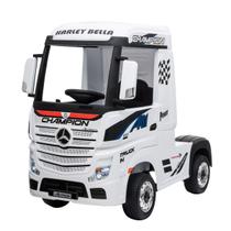 Mini Caminhão Elétrico Mercedes Benz Actros Rodas Eva Infantil Licenciado Branco Importway Bw-119Eva