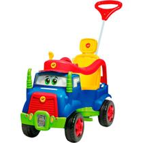 Mini Caminhão Infantil Calesita Mk Truck - 2 em 1 Pedal e Passeio - Azul/Vermelho/Amarelo