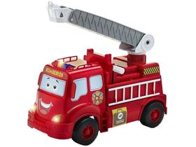 Mini Caminhão Infantil Faz de Conta - Bombeiros em Ação Emite Sons Farol Calesita