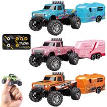 Mini caminhão semi RC Monster Truck com controle remoto de reboque