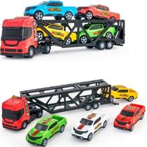 Mini Caminhão Truck Cegonha 35 cm Com 4 Carrinhos Bs Toys