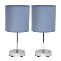 Mini candeeiro de mesa Lamp Simple Designs LT2007-PRP-2PK Chrome, pacote com 2