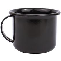 Mini Caneca Esmaltada Preta Com Alça 90ml Xícara Em Ágata Para Café Esmaltados Silva