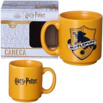 Mini Caneca Lufa-Lufa Hufflepuff Empilhável Cerâmica Casa Amarela Hogwarts 100ML Oficial Harry Potter