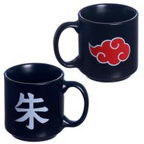 Mini Caneca Naruto Nuvem Akatsuki Empilhável Cerâmica Preta 100ML Oficial VIZ - Zona Criativa