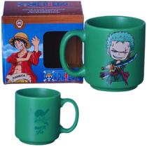 Mini Caneca Roronoa Zoro Café Expresso Empilhável Cerâmica 100ML Oficial One Piece