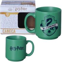 Mini Caneca Sonserina Slytherin Empilhável Cerâmica Casa Verde Hogwarts 100ML Oficial Harry Potter -