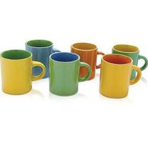 Mini Canecas Bicolor Para Café 6 Peças Mimo Style Multicor Mini Canecas Bicolor Para Café 6 Peças Mimo Style Multicor