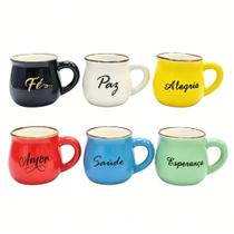 Mini Canecas Xícaras De Porcelana Esmaltadas 70ml Café Colorida - OFERTA