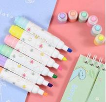 Mini Canetas Marca Texto Lápis. Kit Com 6 - Bolun Mini Canetas Marca Texto Lápis. Kit Com 6 - Bolun