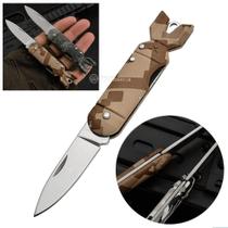 Mini Canivete Míssil Chaveiro Militar Lâmina Dobrável e Camuflagem, Presente Ideal para Pai SLKD84CAMUMA