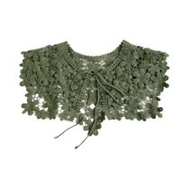 Mini Capa Retro Em Renda Com Lapela Destacável, Colarinho Falso Para Camisa