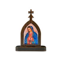 Mini Capela de Nossa Senhora de Guadalupe em MDF - Marrom Escuro Mini Capela de Nossa Senhora de Guadalupe em MDF - Marrom Escuro