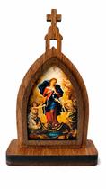 Mini Capela de Nossa Senhora Desatadora dos Nós em MDF 10cm