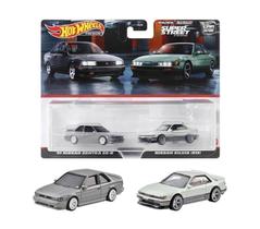 Mini Car Hot Wheels HYF04 Premium, pacote com 2 unidades Nissan Sentra SE-R/Nissan Silvia (S13)