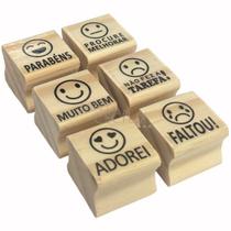 Mini Carimbos 6 Unidades - Kit de Carinhas Personalizadas