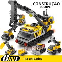 Mini Carregadeira Caminhão Carro De Polícia Engenharia Betoneira Modelo Clássico Conjunto De Blocos