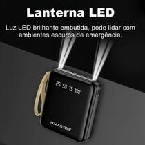 Mini Carregador 10000mah Power Bank Portátil 4 Cabos Com Luz