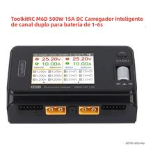 Mini Carregador Inteligente Duplo 500W 15A para Bateria Lipo 1-6S - ToolkitRC M6D