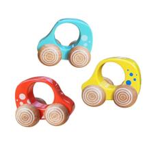 Mini carrinho com desenho para bebês, conjunto com 3 unidades