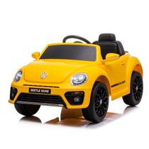 Mini Carrinho Elétrico Infantil VW Beetle Dune Amarelo 6v Suporta 25kg Luzes/Som c/ Cinto Importway Mini Carrinho Elétrico Infantil VW Beetle Dune Amarelo 6v Suporta 25kg Luzes/Som c/ Cinto Importway