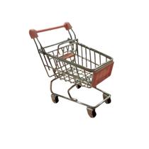 Mini Carrinho Supermercado Brinquedo Decorativo Miniatura de Metal Porta Trecos Objetos