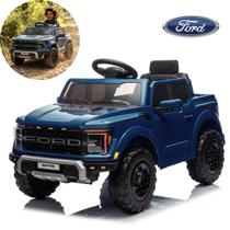 Mini Carro Caminhonete Elétrica Infantil Ford F-150 Raptor Azul 12V Licenciada Controle Remoto Luz E Som Até 30kg Mini Carro Caminhonete Elétrica Infantil Ford F-150 Raptor Azul 12V Licenciada Controle Remoto Luz E Som Até 30kg