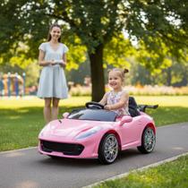 Mini Carro Carrinho Elétrico Infantil Scarlet GT 12V Rosa com Controle Remoto Som Luz Música Mini Carro Carrinho Elétrico Infantil Scarlet GT 12V Rosa com Controle Remoto Som Luz Música