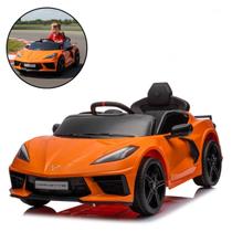 Mini Carro Elétrico 12V Corvette Stingray C8 Controle Remoto Infantil Laranja Importway Bw431lr Mini Carro Elétrico 12V Corvette Stingray C8 Controle Remoto Infantil Laranja Importway Bw431lr
