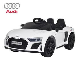Mini Carro Elétrico Audi 12v R8 Licenciado Controle Luz Som Cor Branco