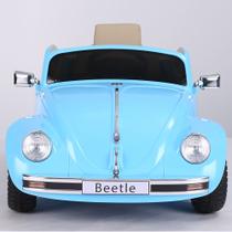 Mini Carro Elétrico Evolux VW Fusca Beetle Masculino e Feminino Plástico Controle Remoto Bivolt Automático Azul