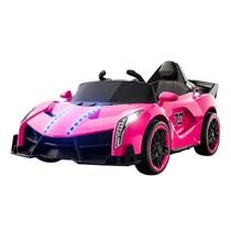 Mini carro eletrico infantil 6v rosa bw404rs com controle remoto