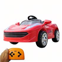 Mini Carro Eletrico Infantil 6v Vermelho Luz no Farol Com Controle Remoto Buzina e Som de Partida - Importway