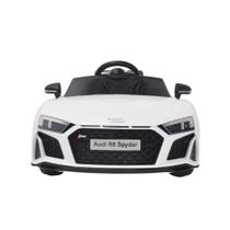 Mini carro eletrico infantil audi r8 spyder licenciado branco 12v luz som controle remoto - IMPORT WAY