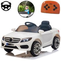 Mini Carro Elétrico Infantil Branco com Controle Remoto Com Luz e Som para Crianças de 2 a 6 anos