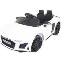 Mini Carro Elétrico Infantil Criança 12V Audi R8 Spyder Controle Remoto Branco Brinqway BW-123