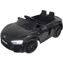 Mini Carro Elétrico Infantil Criança 12V Audi R8 Spyder Controle Remoto Preto Brinqway BW-123