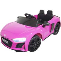 Mini Carro Elétrico Infantil Criança 12V Audi R8 Spyder Controle Remoto Rosa Brinqway BW-123