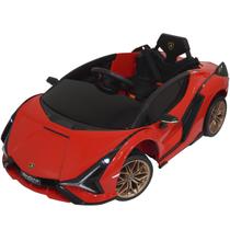 Mini Carro Elétrico Infantil Criança 6V Lamborghini Sián Controle Remoto Vermelho Brinqway BW-181 VM