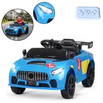 Mini Carro Elétrico Infantil Esportivo 12V Azul Com Controle Remoto Função Música E Luzes LED - Importway