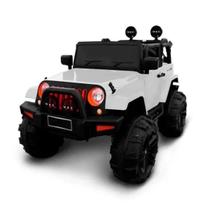 Mini Carro Elétrico Infantil Jipe com Controle Remoto Branco