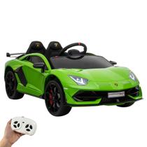 Mini Carro Elétrico Infantil Lamborghini Aventador Svj 12V Controle Verde Importway Bw303vd