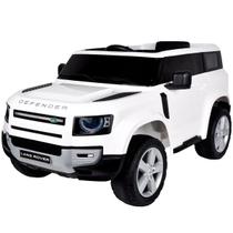 Mini Carro Elétrico Infantil Land Rover Defender Bateria 12V Branco Motorizado Importway Bw-271br