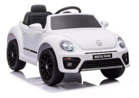 Mini carro eletrico infantil volkswagen beetle fusca branco