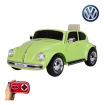 Mini Carro Elétrico Infantil Volkswagen Beetle Fusca Verde 6v