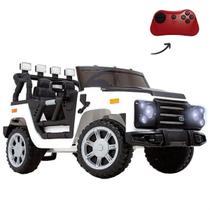 Mini Carro Eletrico Jipe Off Road Branco 4x4 Suporta 30kg - Bangtoys